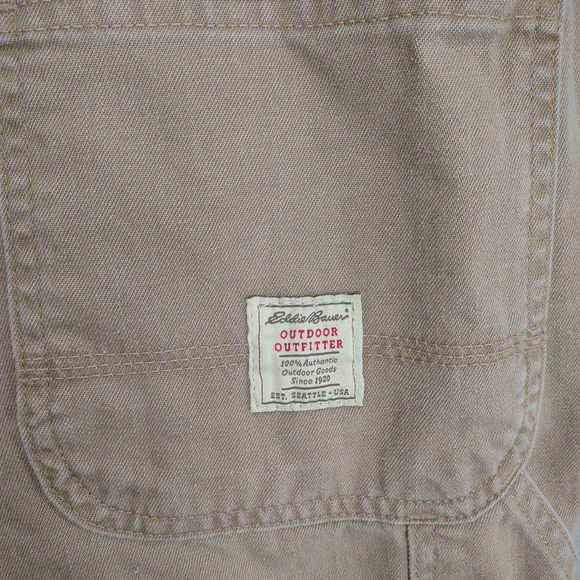 Eddie Bauer Men's 35x32 Khaki Denim Straight Leg Cargo Jeans, Outdoors Gorpcore - Picture 5 of 5